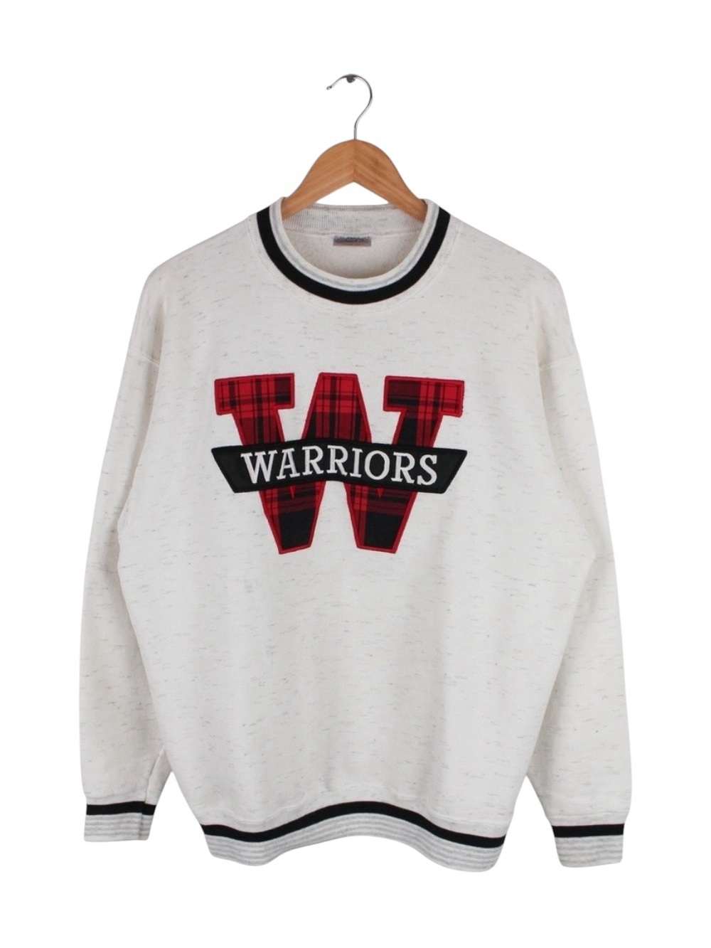 Vintage 90s Warriors Collegiate Sweatshirt Marbled Gray Large Crewneck ONEITA